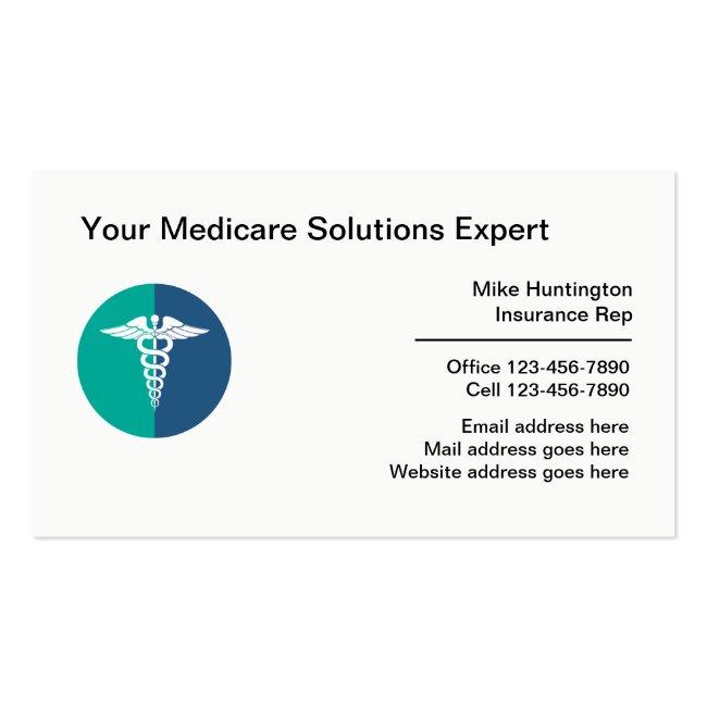  Medical Medicare Healthcare Solutions Rep Business Card
