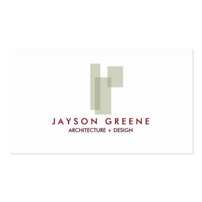 Mid-century Box Logo (taupe) Business Card