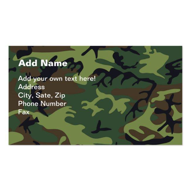 Military Green Camouflage Business Card