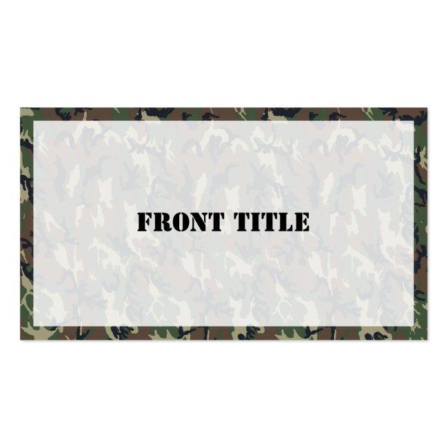 Military Green Camouflage Pattern Business Card