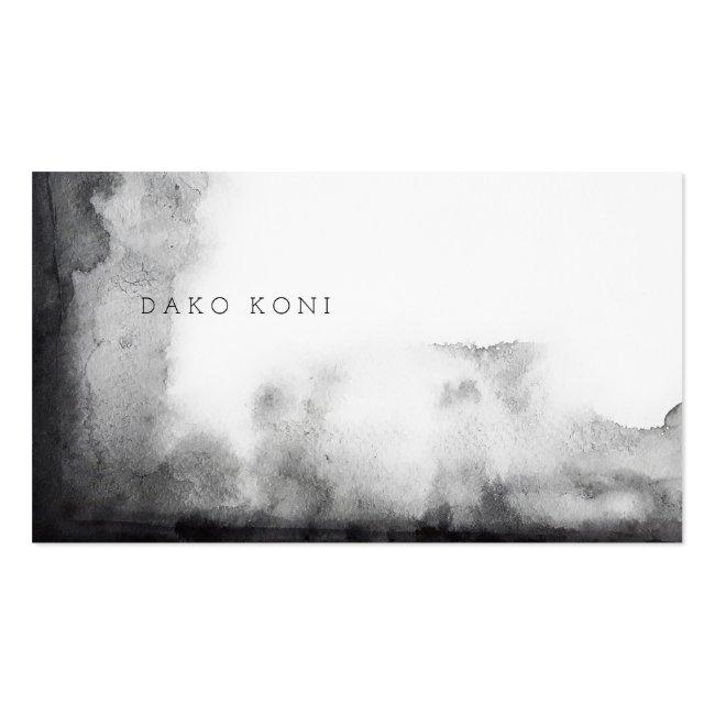 Minimalist Black And White Watercolor Business Card