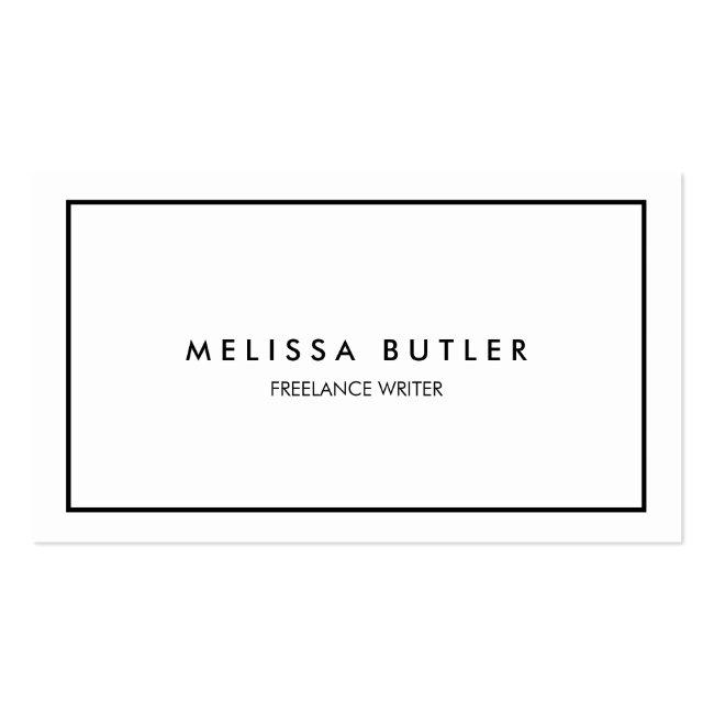 Minimalist Professional Elegant Black And White Business Card