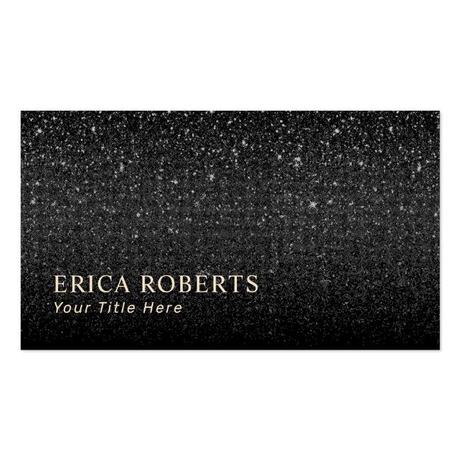 Modern Black Glitter Minimalist Business Card