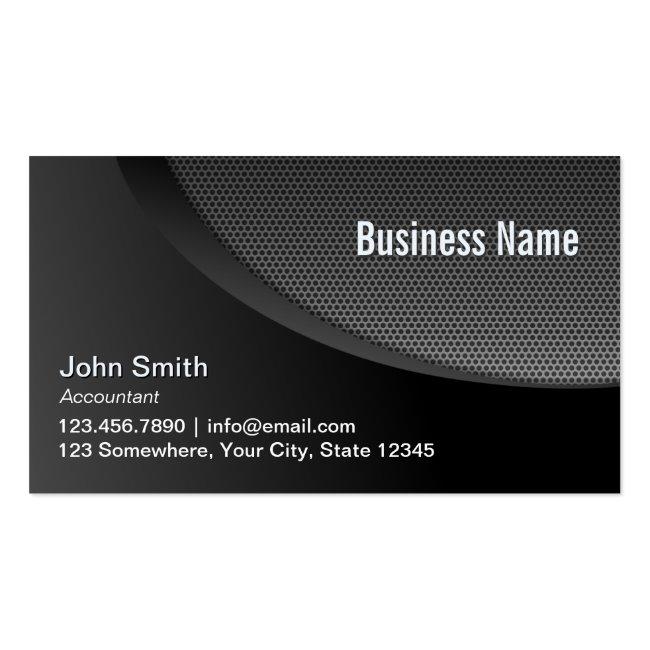 Modern Black Metal Mesh Accountant Business Card