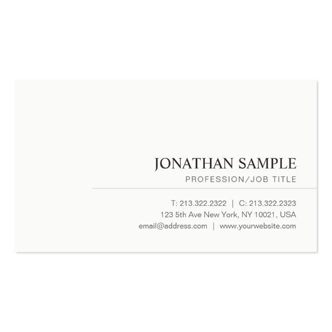 Modern Elegant Minimalist Professional Plain Business Card