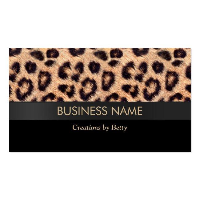Modern Leopard Print Jewelry Designer Business Card