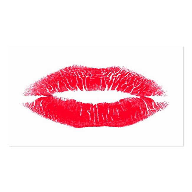 Modern Makeup Artists Big Kissing Red Lips Square Square Business Card