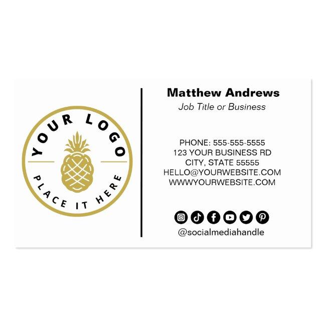 Modern Minimalist Custom Logo Social Media Icons B Business Card
