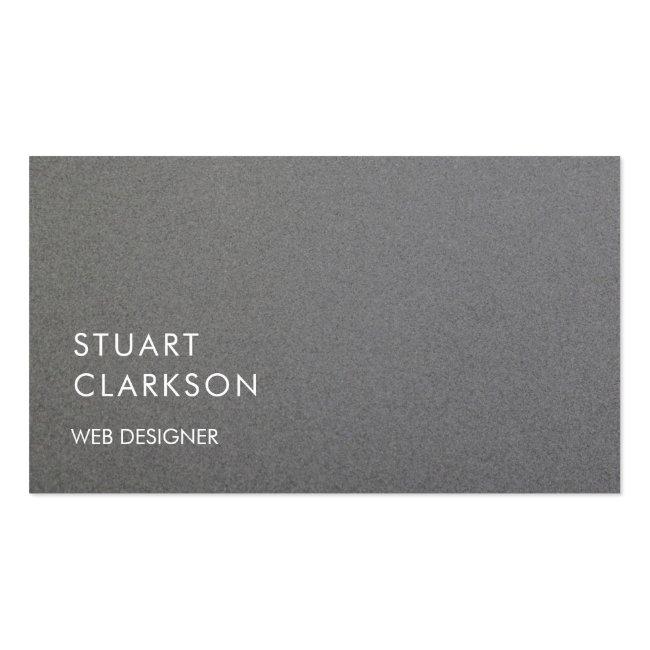 Modern Minimalist Gray Brushed Metal Professional Business Card