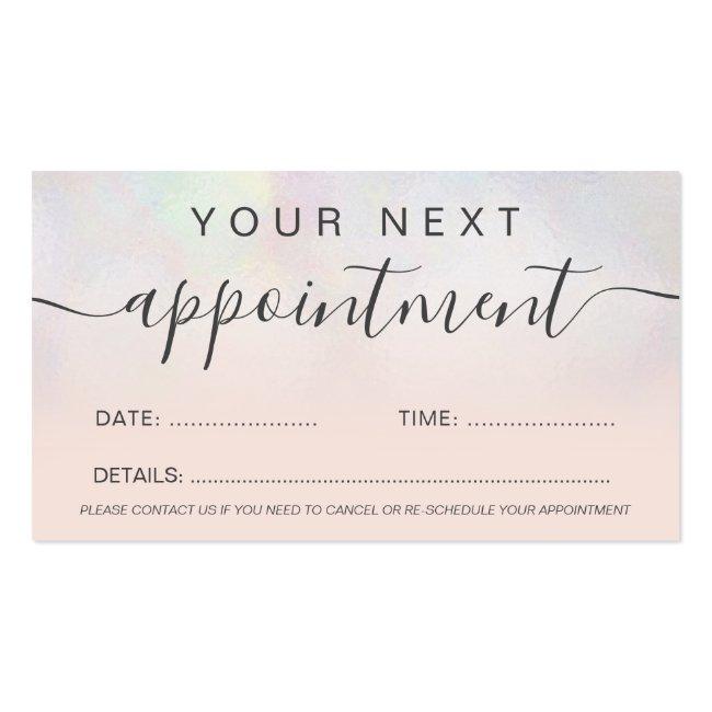 Modern Pearl Nacre Blush Ombre Professional Appointment Card