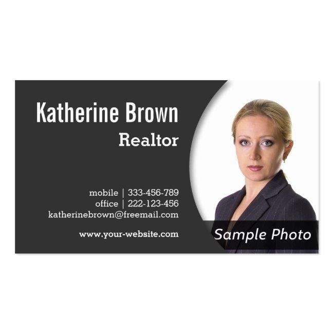 Modern, Professional, Realtor, Real Estate, Photo Business Card