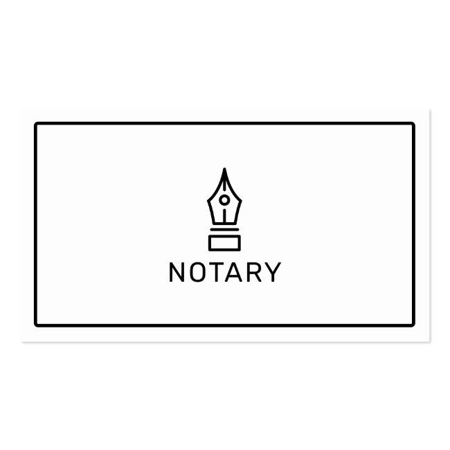 Modern Simple White Notary Loan Signing Agent Business Card