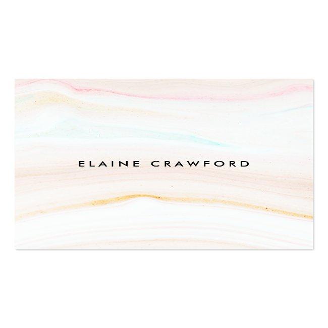 Modern Soft Pastel Blush Pink Marble Agate Pattern Square Business Card