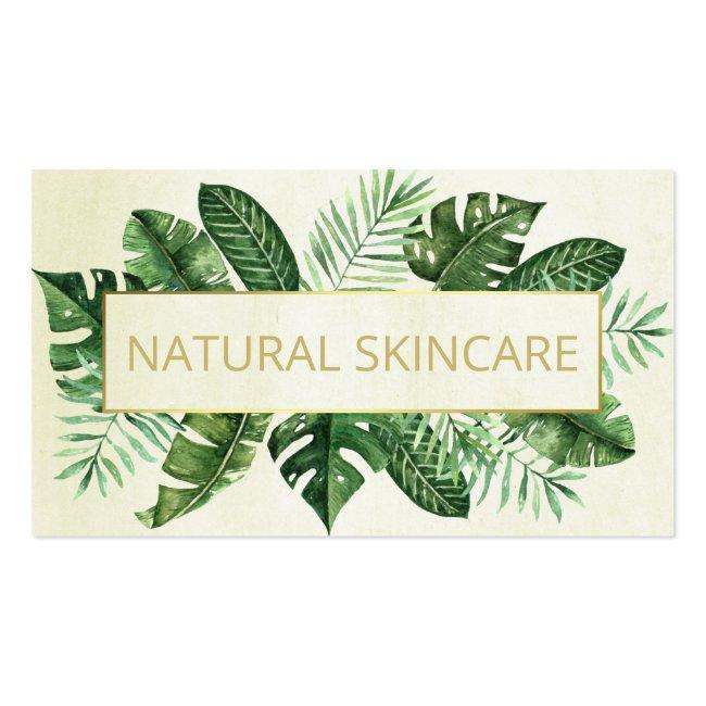 Modern Tropical On Beige Organic Spa Soap Skincare Business Card