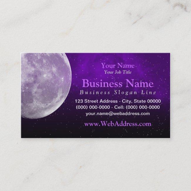 Moon / Space Photo Business Card - Purple