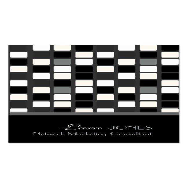 Mosaic Squares Tiles Black + White Monochrome Business Card