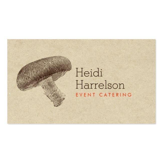 Mushroom Illustration Brown/tan - Catering, Chef Business Card