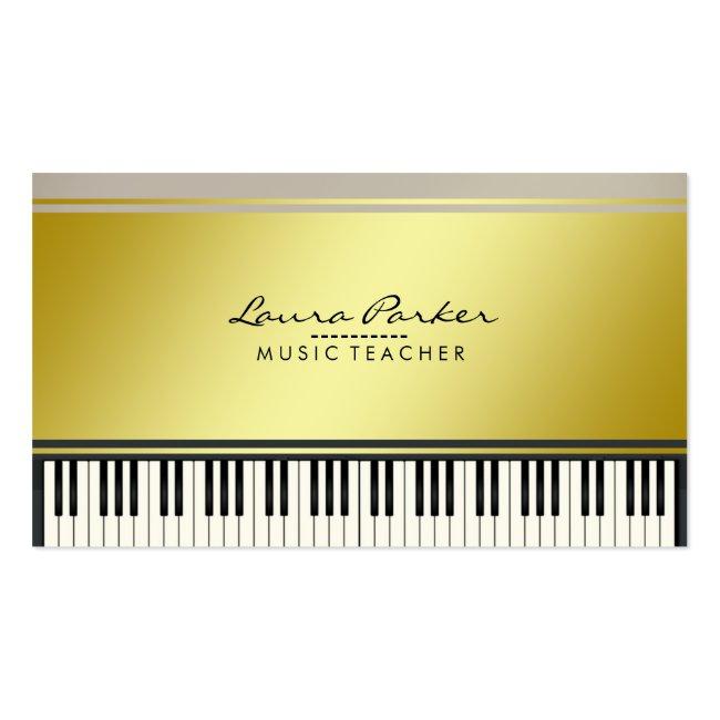 Music Teacher Piano Keyboard Musician Pianist Business Card