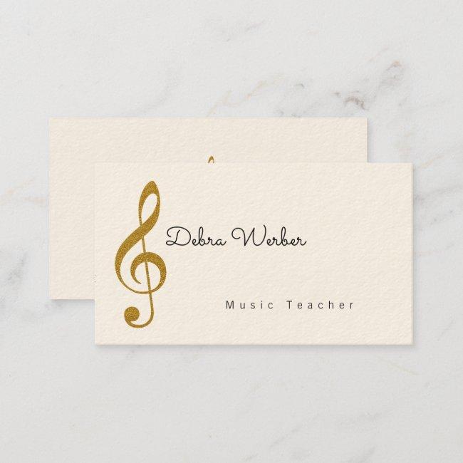 Musician Business Card With Treble Music Note