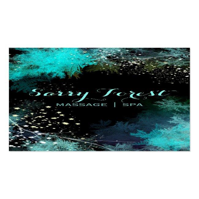 Mystic Starry Forest Massage Therapy Business Card