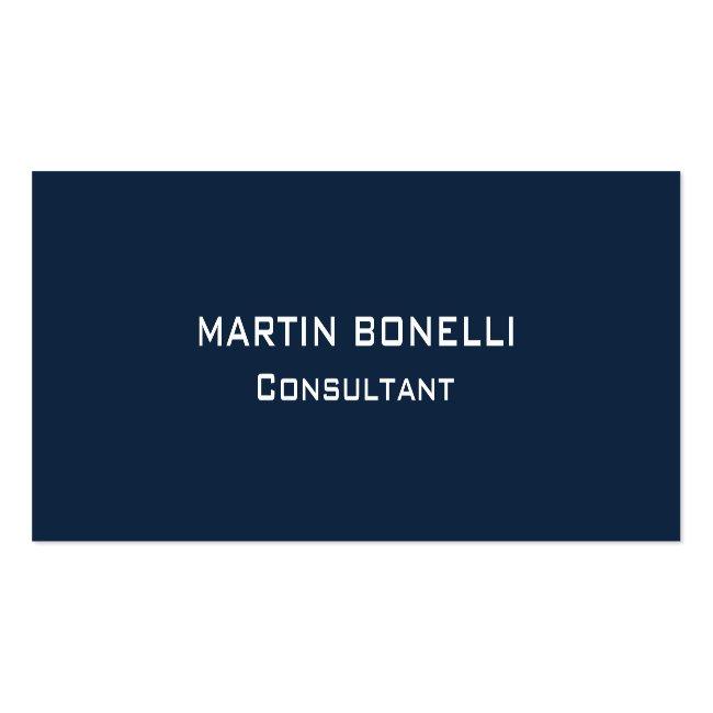 Navy Blue Special Unique Clear Consultant Mini Business Card