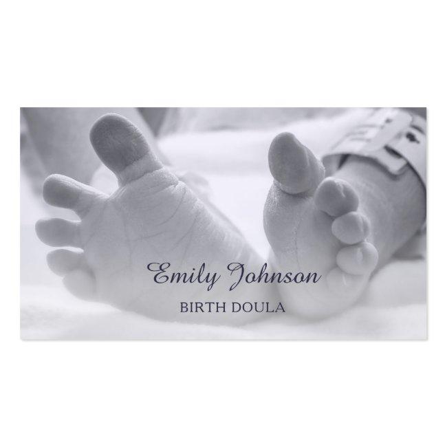 Newborn Baby Feet Hospital Band Birthing Doula Business Card
