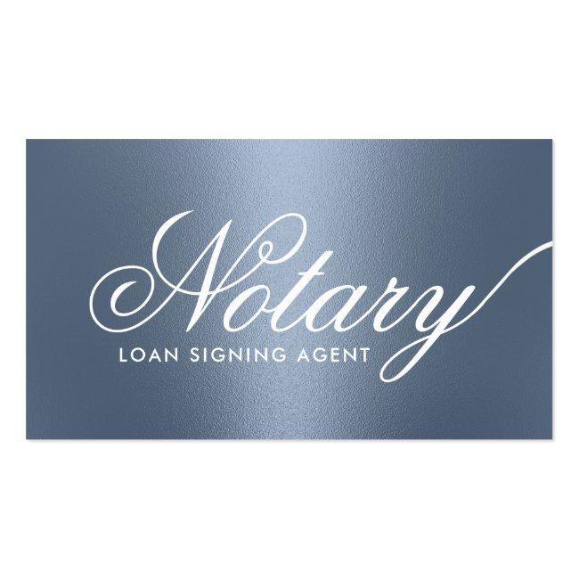Notary Loan Signing Agent Typography Dusty Blue Business Card
