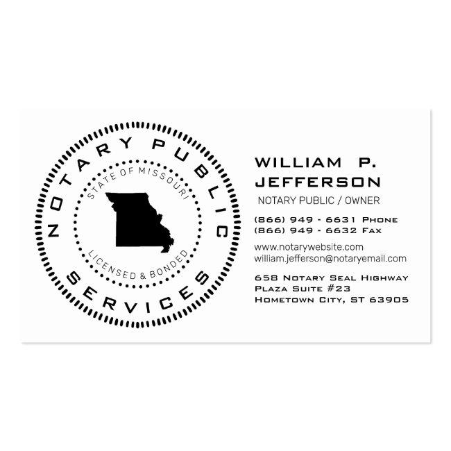 Notary Public Missouri Business Card