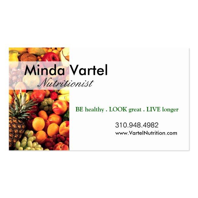 Nutritionist Food Coach, Healthy, Weight Loss Business Card
