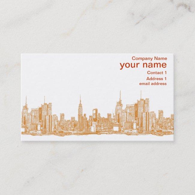 Nyc In Orange Business Card