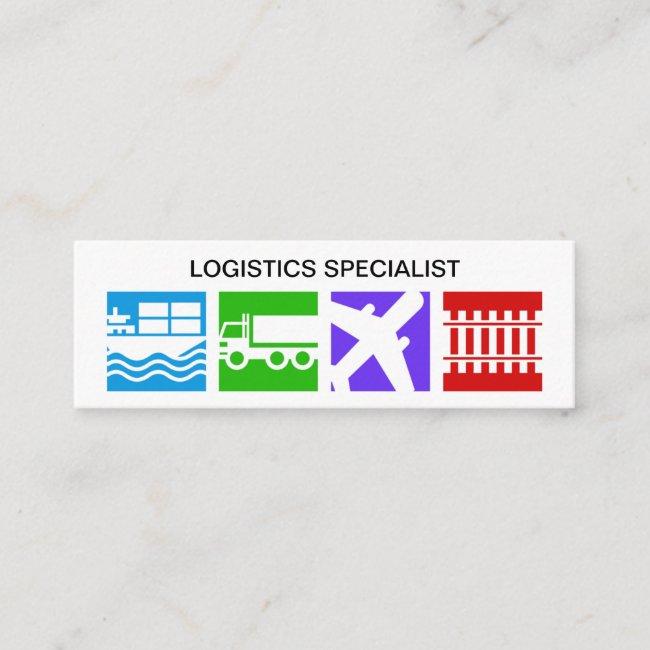 Oversize Colorful Logistics Motif Mini Business Card