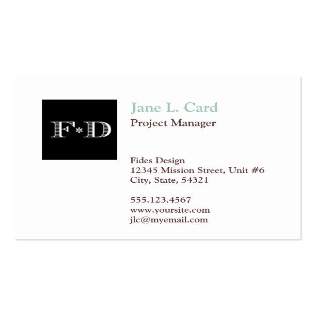 Oversize Thumbnail Logo Simply Chic White Brown Business Card