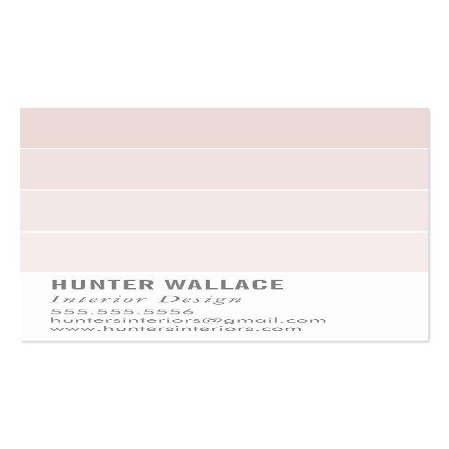 Paint Swatch Chip Modern Decor Ombre Blush Pink Business Card
