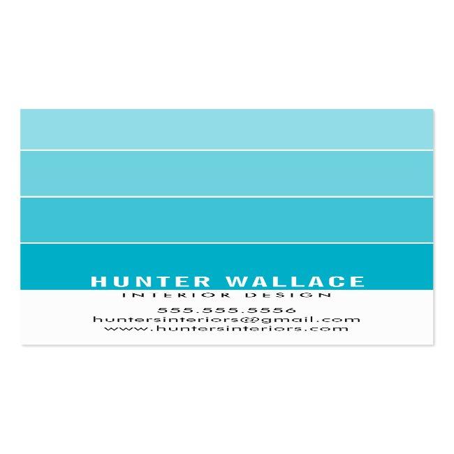 Paint Swatch Chip Modern Interiors Ombre Blue Business Card