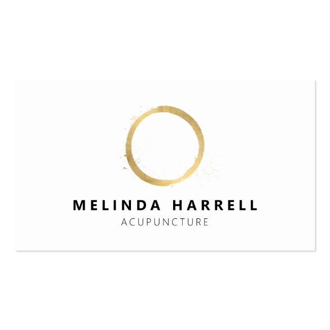Painted Gold Circle Acupuncture, Healer, Wellness Business Card