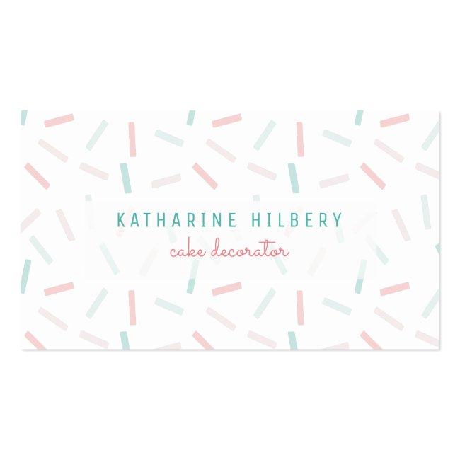 Pastel Colors Sprinkles White Business Card