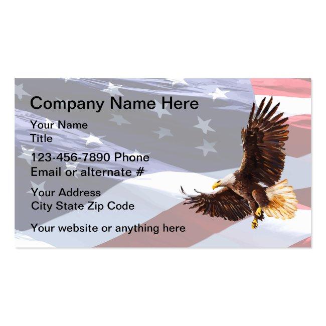 Patriotic Americana Eagle Theme Business Card