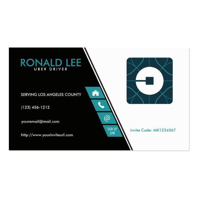 Personal Ride Sharing Uber Driver (new Uber Logo) Business Card