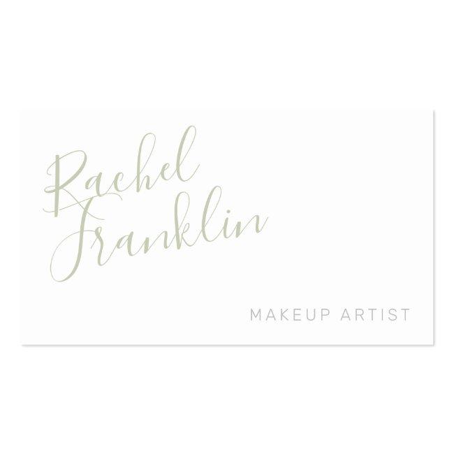 Personal Script Name Modern Chic Pretty Sage Green Business Card