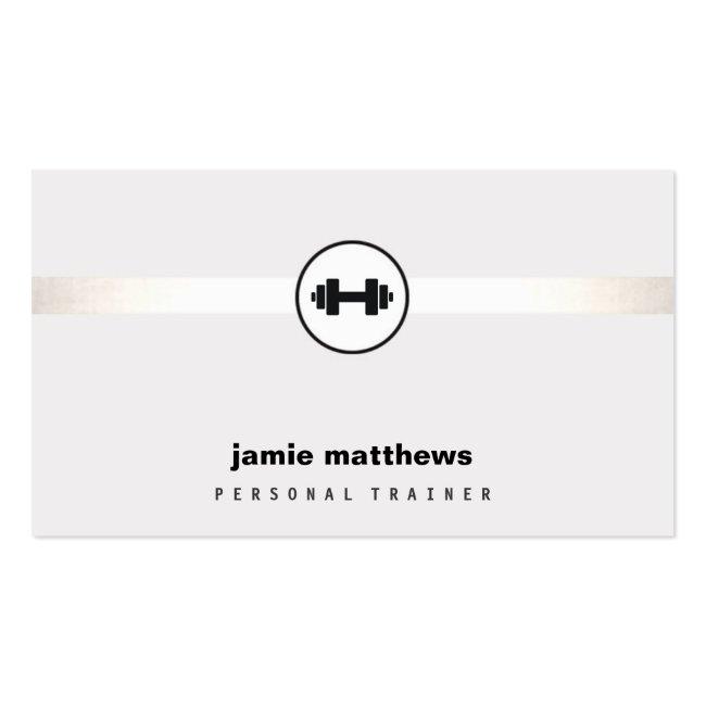 Personal Trainer Dumbbell Logo Fitness Instructor Business Card