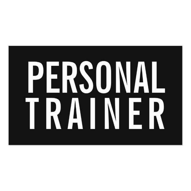 Personal Trainer Fitness Black And White Modern Business Card