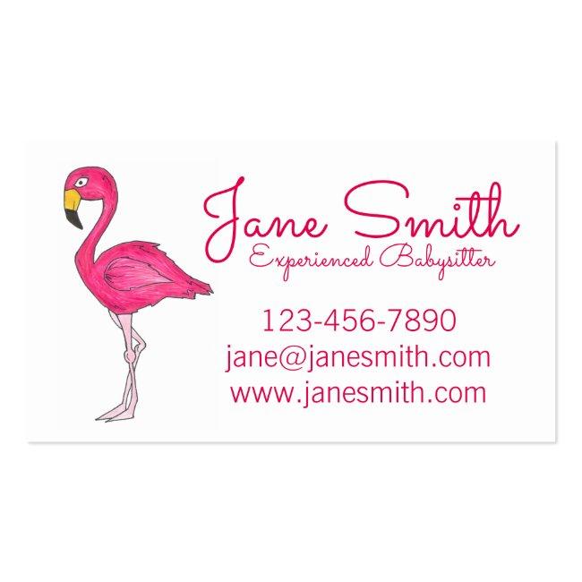 Personalized Hot Pink Flamingo Cute Tropical Bird Business Card
