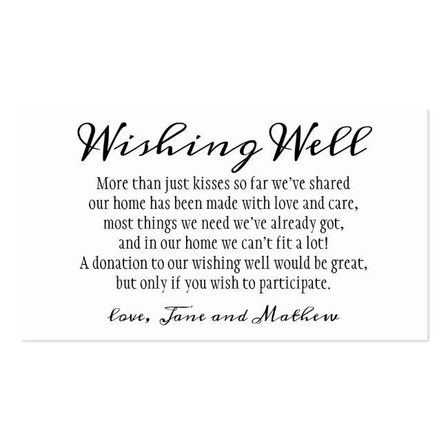 Personalized Wedding Wishing Well Cards