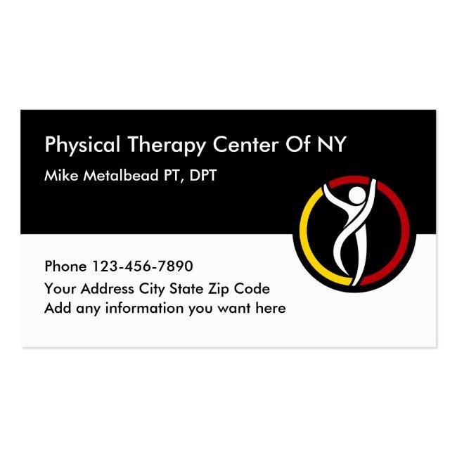 Physical Therapy Clinic And Therapist Business Card