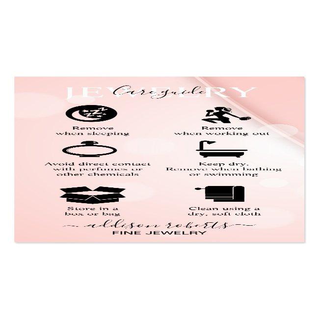 Pink Aesthetic Jewelry Care  Business Card