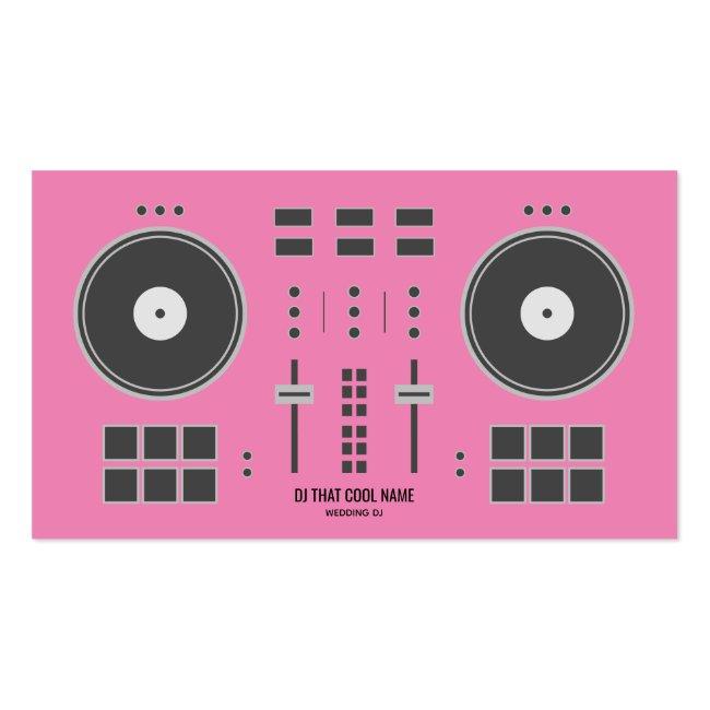 Pink Dj Controller Business Card