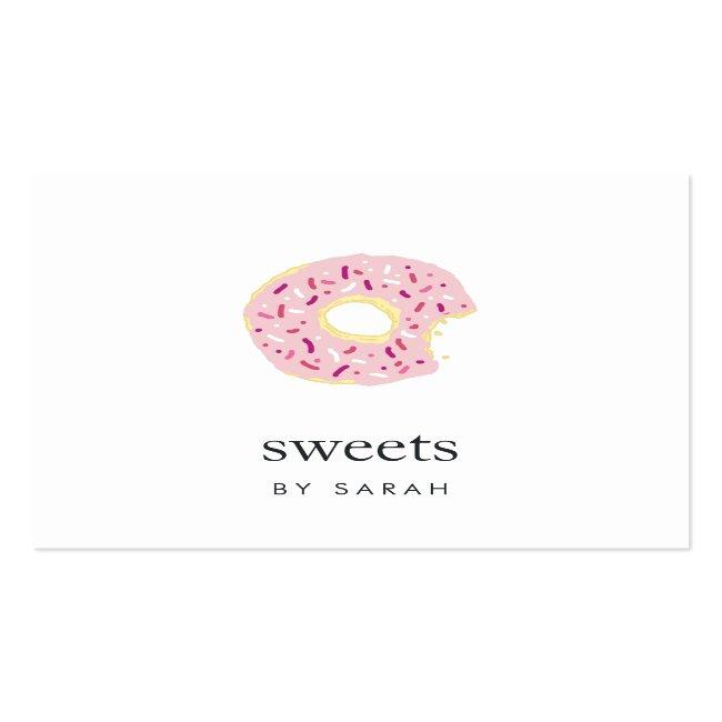 Pink Sprinkle Doughnut Square Business Card