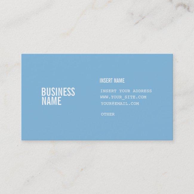 Placid Blue Format With Columns Condensed Fonts Business Card