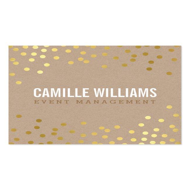 Plain Bold Minimal Smart Glam Confetti Gold Kraft Square Business Card