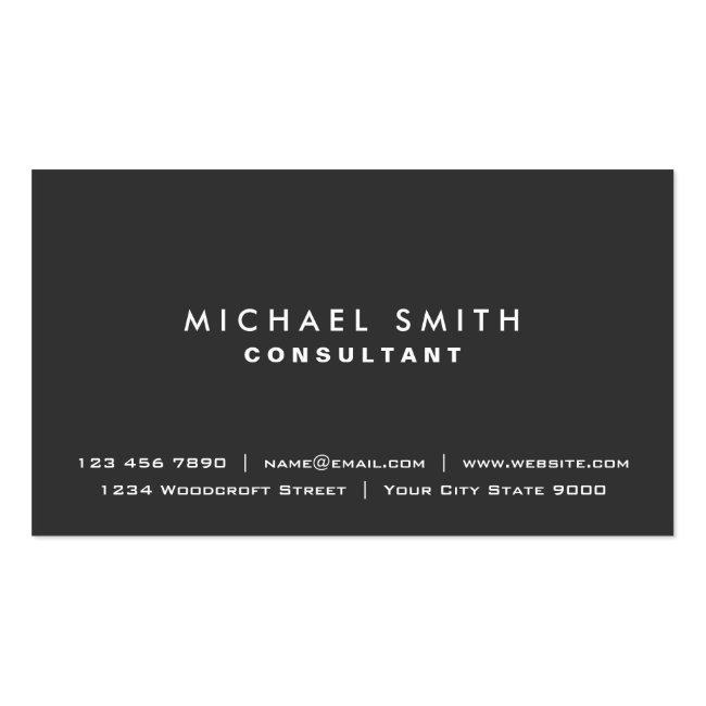 Plain Elegant Professional Black Modern Simple Business Card